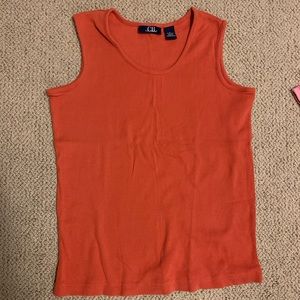 Orange Knit Tank Top